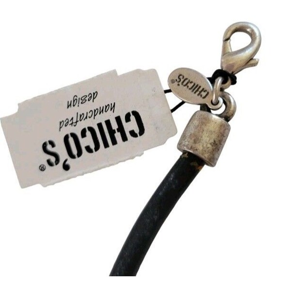 New Chico's Aztec Arrow Art Glass Bead Silver Copper Tone Necklace Earrings Set - Picture 6 of 7